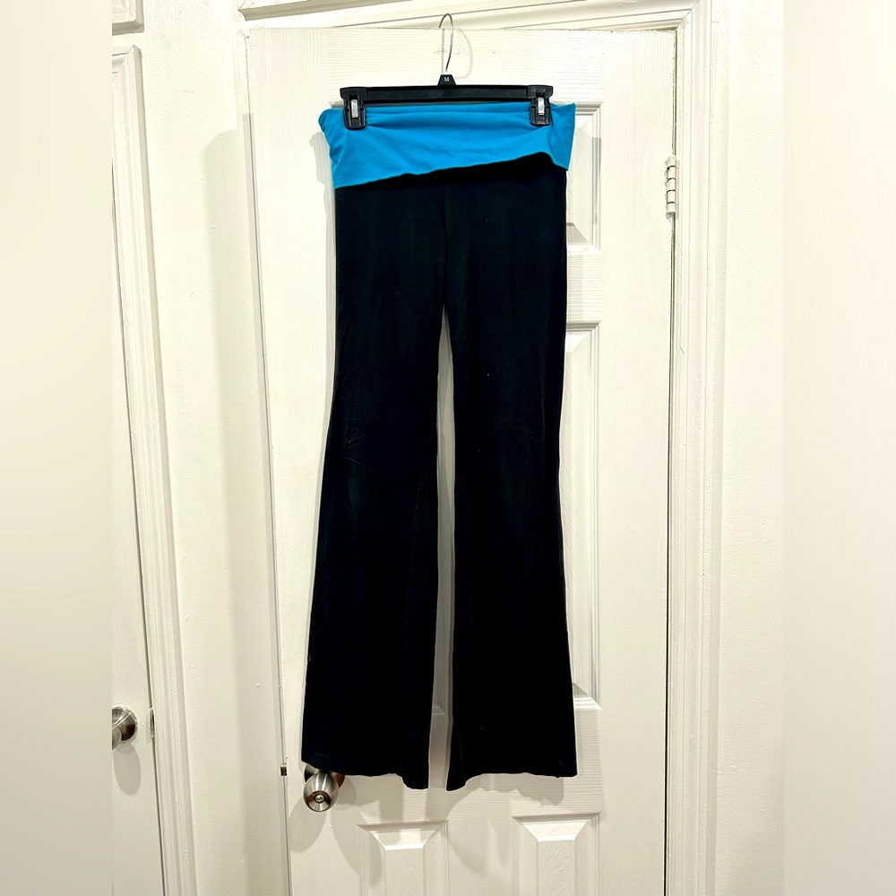 PINK yoga pants with fold down waist band